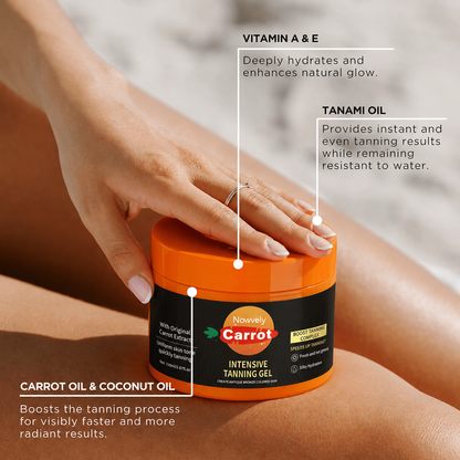 Nowvely Golden Carrot Bronzing Gel | Tanning Gel for Golden Bronze Glow