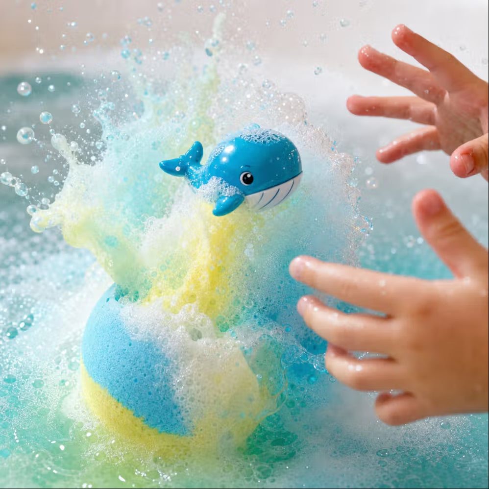 Kids Ocean Bath Bombs with Surprise Sea Animal Toys, Natural Fizzy Bath Bomb Set, Birthday/Christmas Gift for Kids